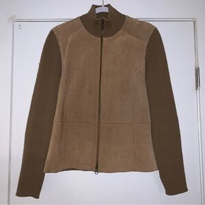 Covington Brown Leather and Knit Jacket